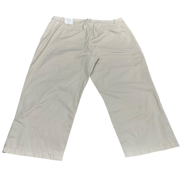 Talbots Capri Women 16 NWT Tan Beige Perfect Skimmer Pants Slim Leg Pedal Pusher - Picture 2 of 13